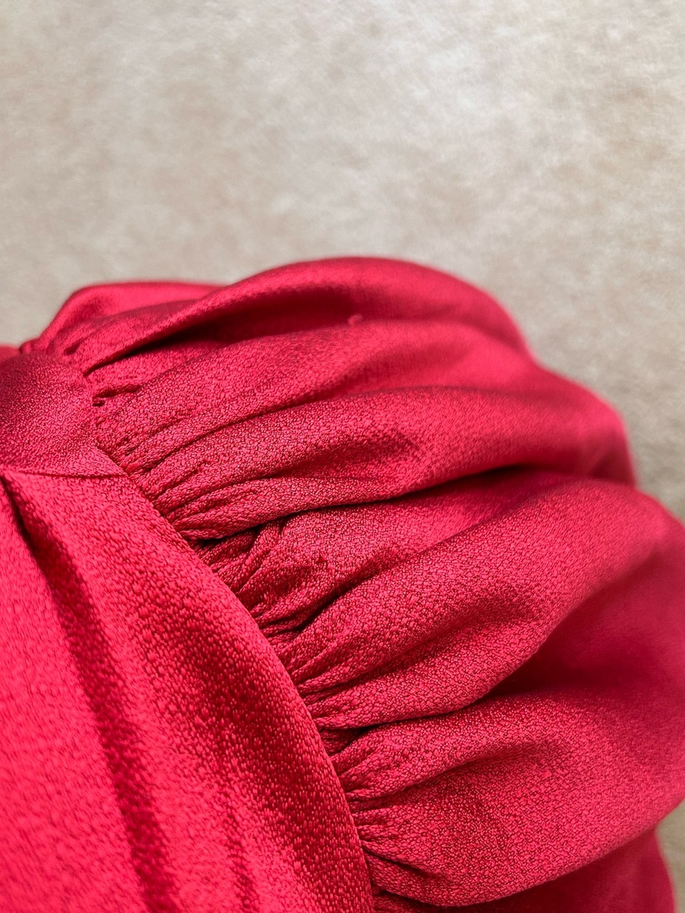 Strapless Red Maxi Dress with Scalloped Bodice - Picture 8 of 9